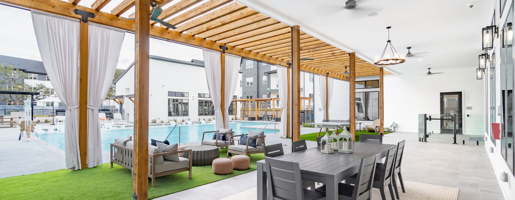 Poolside lounge area